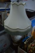 Floral Decorated Pottery Table Lamp with Shade