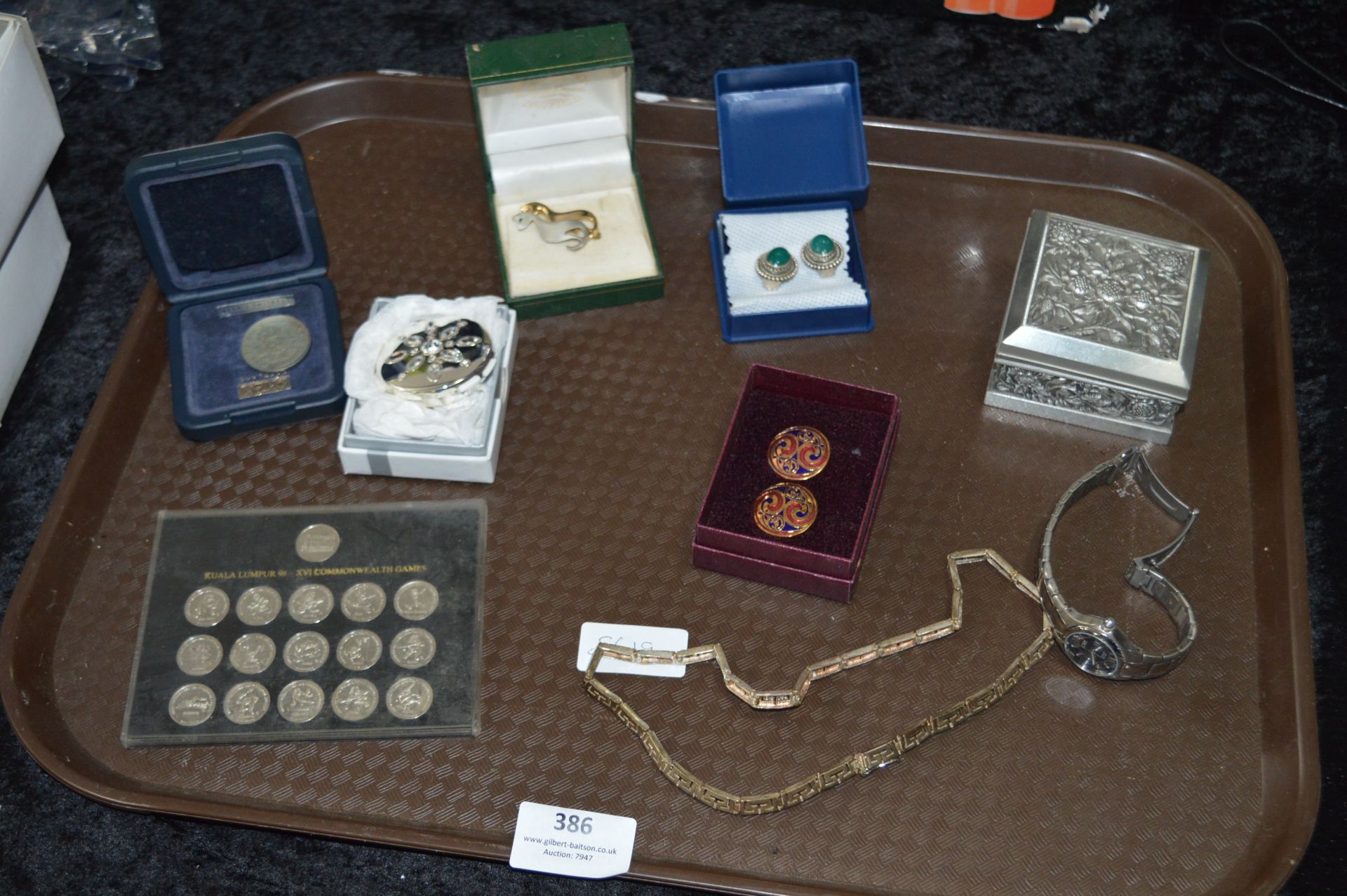 Tray Lot of Costume Jewellery and Commemorative Co