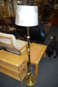 Brass Corinthian Column Stand Lamp with Shade