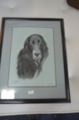 Large Framed Pastel Drawing - Dog by K.R. Robson