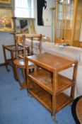 Two Trolley Tables, Oak Side Table, Stool and Smok