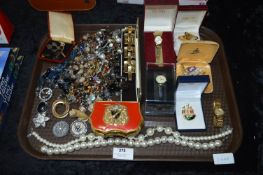 Costume Jewellery; Ladies Wristwatches, Cuff Links