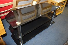 Black Glass Three Teir TV Unit