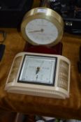 Wall Mounted 1950's Barometer and a Quartz Mantel