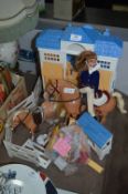 Barbie Doll, Horse and Pony with Stable and Access