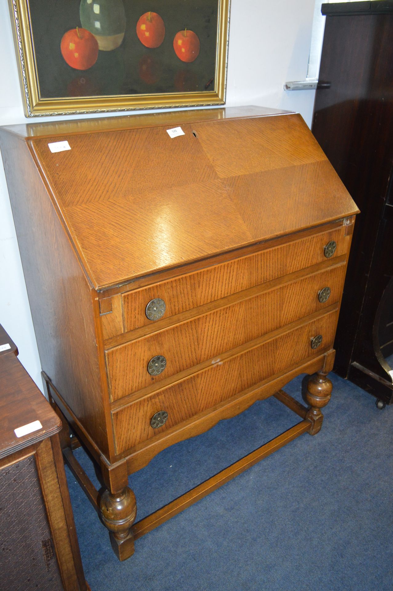 Oak Three Drawer Bureau