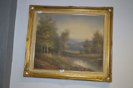 Two Gilt Framed Oil Paintings on Canvas - Country