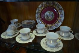 Gilt Decorated Tea Ware and Decorative Plates