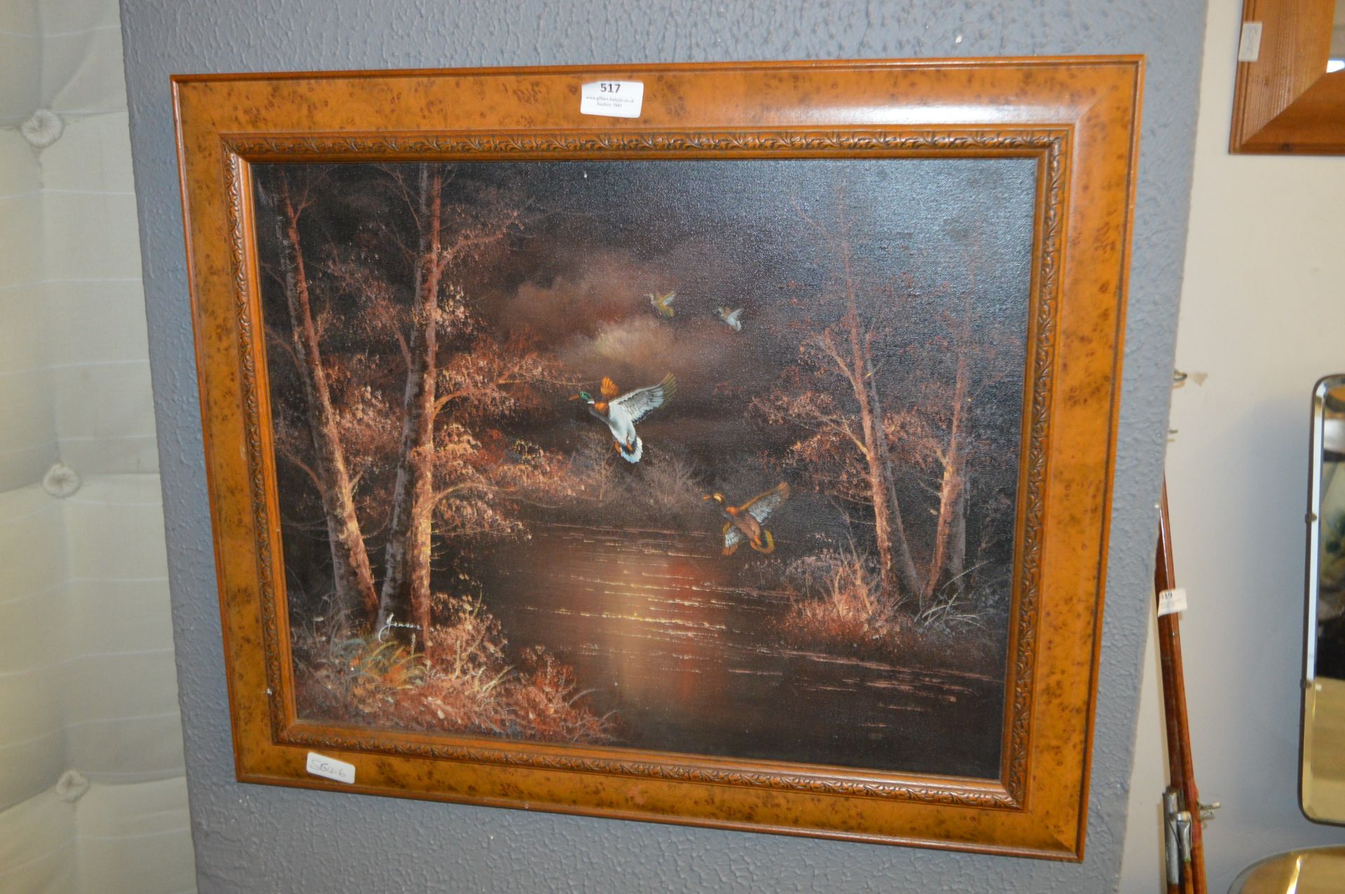 Framed Oil Painting on Canvas - Mallard Ducks