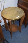 Indian Brass Topped Side Table