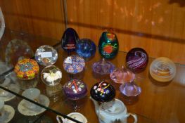 Collection of Fourteen Glass Paperweights