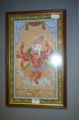 Framed Painting on Cotton - Indian Deity