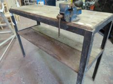 Metal Framed Industrial Workbench with Record No1