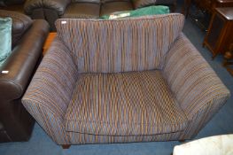 Blue & Brown Stripped Upholstered Sofa