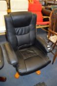 Black Leatherette Reclining Armchair