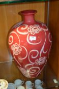 Large Decorative Bulbous Vase