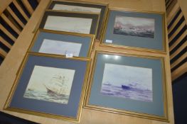 Selection of Six Gilt Framed Prints - Shipping Sce