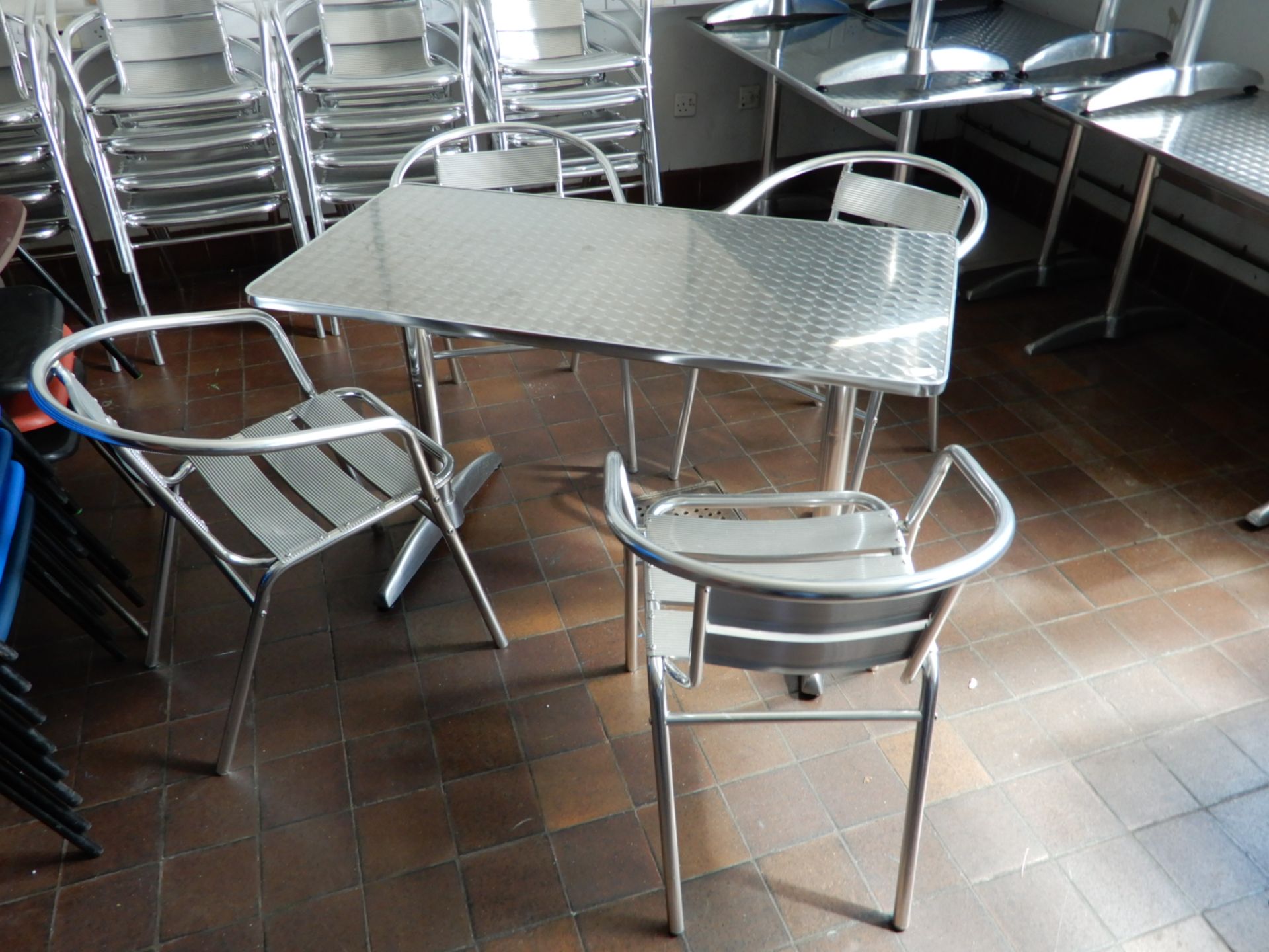 *Rectangular Aluminium Table with Four Stackable T