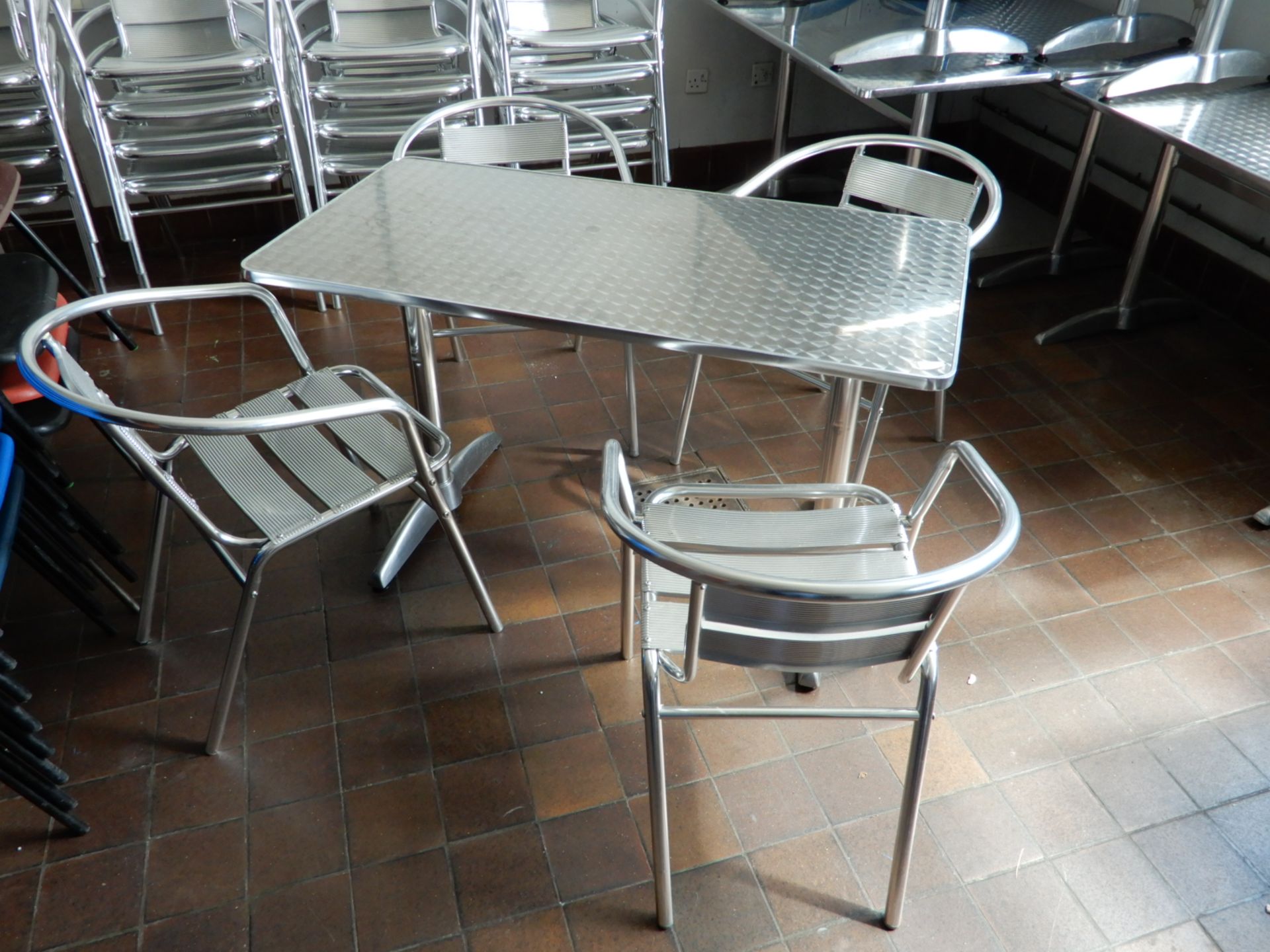 *Rectangular Aluminium Table with Four Stackable T