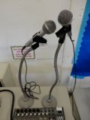 *Two Desktop Microphones Stands with Microphones