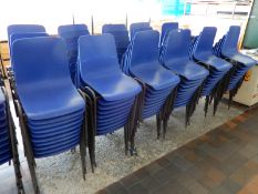 *114 Blue Polypropylene Stacking Chairs