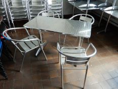 *Rectangular Aluminium Table with Four Stackable T