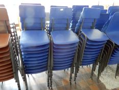 *Sixty Blue Polypropylene Stacking Chairs