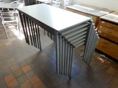 *Seven Stackable School Tables on Tubular Legs