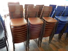 *Sixty Brown Polypropylene Stacking Chairs
