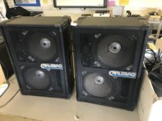 *Pair of Carlsbro 2x12 Two Horn PA 150W Speakers