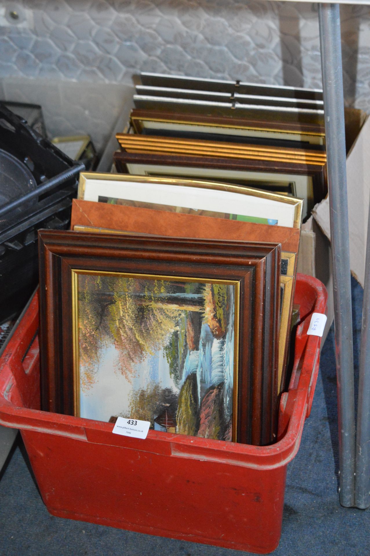 Two Boxes Containing Assorted Prints and Paintings