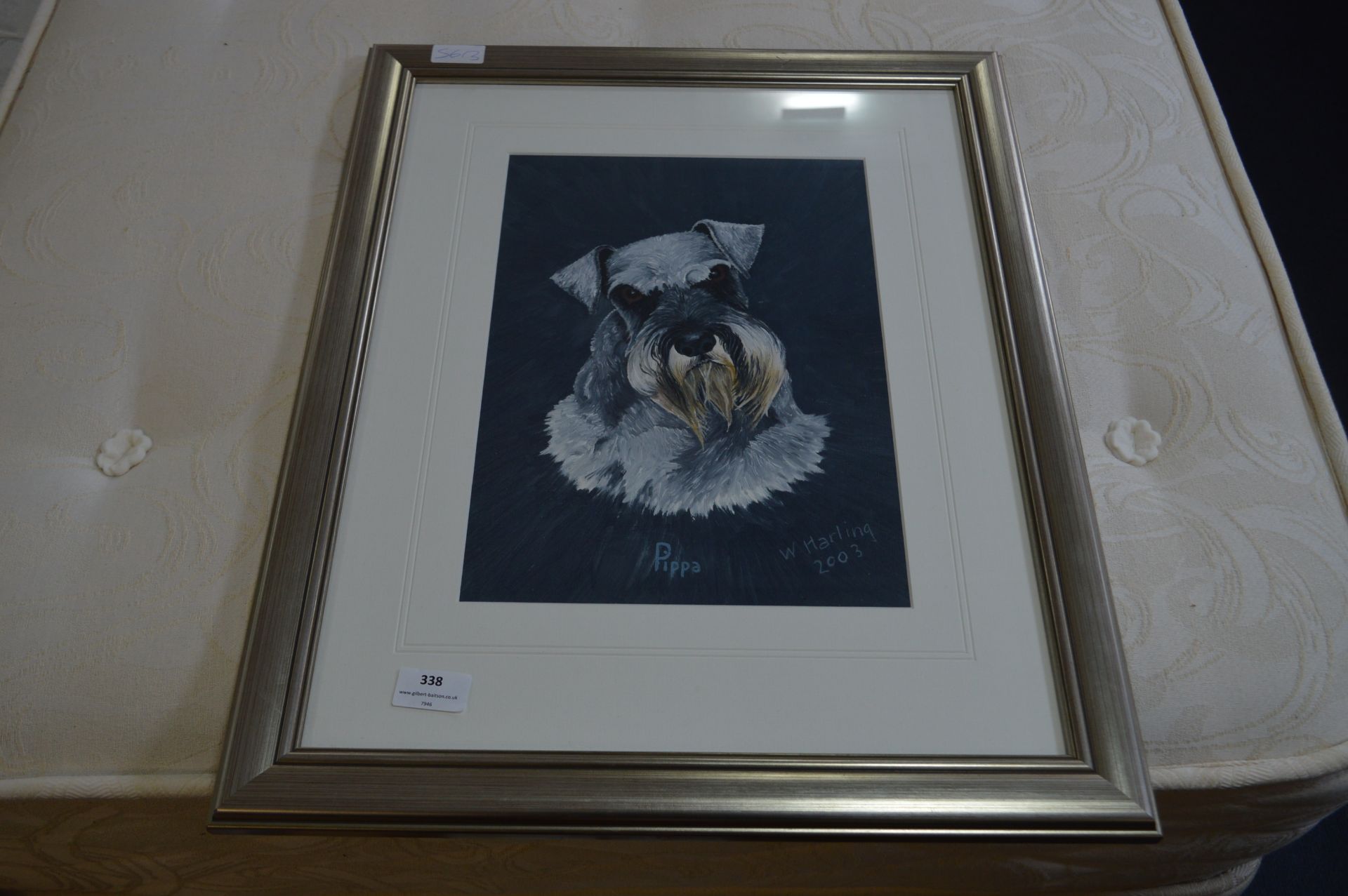 Framed Acrylic Painting - Terrier Dog