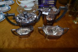 Silver Plated Four Pieces Tea Set