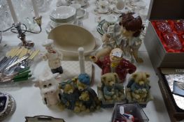 Pottery Figurines, Teddy Bears, Fruit Bowls, Decor