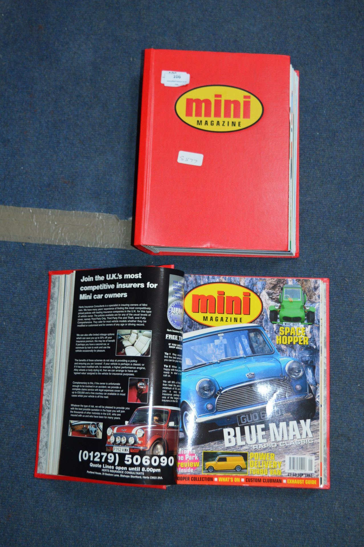 Two Binder Containing a Collection of Mini Car Mag