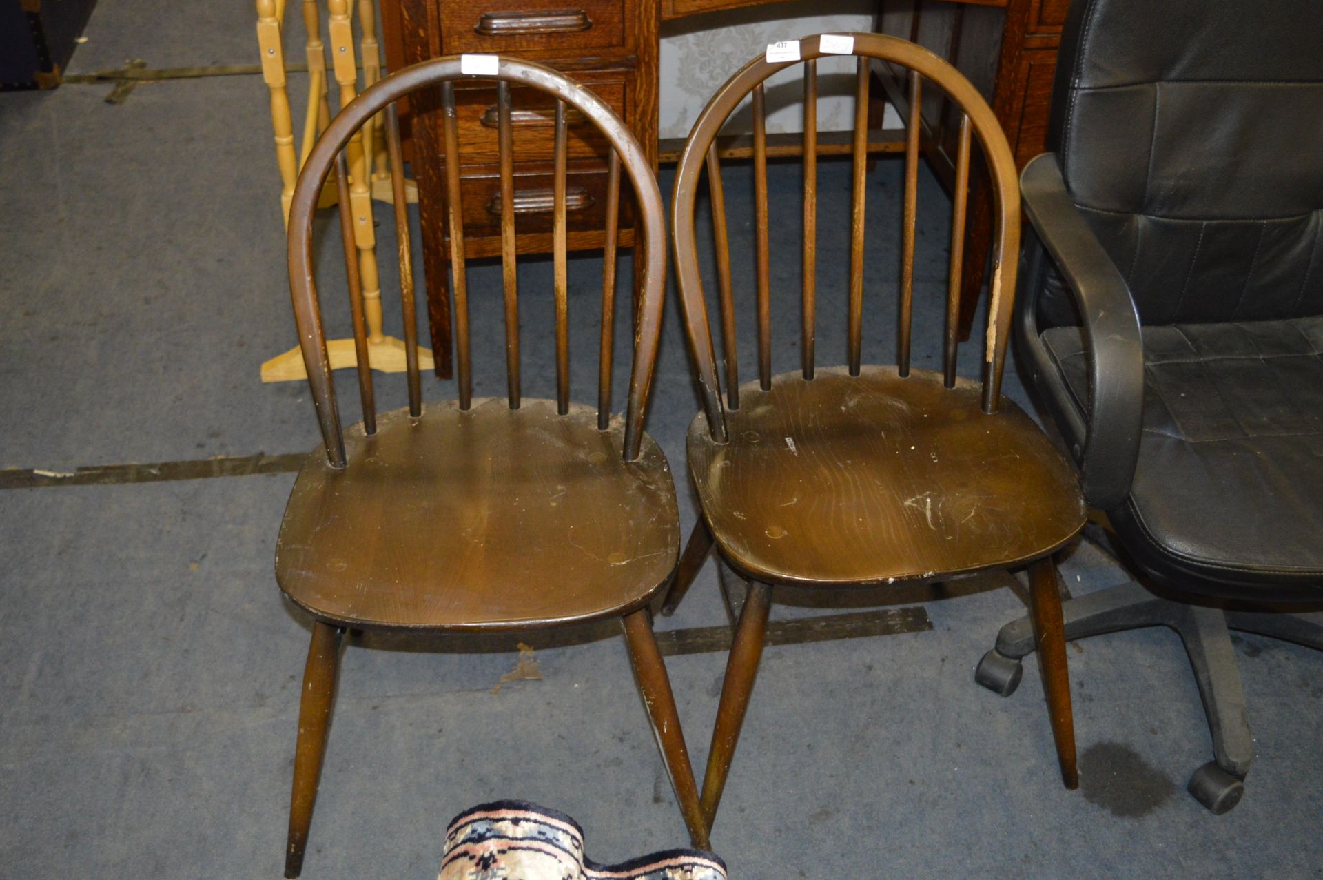 Pair of Ercol Stickback Dining Chairs