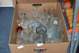 Box Containing Assorted Drinking Glassware