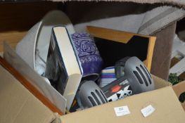 Box Containing Table Lamp, Planters, Picture Frame