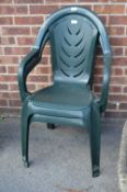 Pair of Green Plastic Garden Chairs