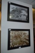 Pair of Framed Photo Prints - Aerial View of Hull