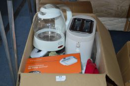 Box Containing Kitchen Items; Toaster, Sandwich Ma