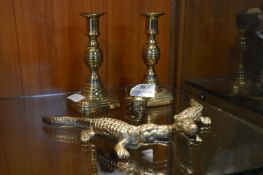 Brass Candlesticks, Crocodiles, etc.