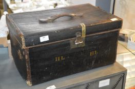 Vintage Rexine Bound Travel Trunk and Contents of