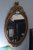 Decorative Gilt Framed Oval Wall Mirror