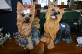 Pair of Figurines - Yorkshire Terrier Family