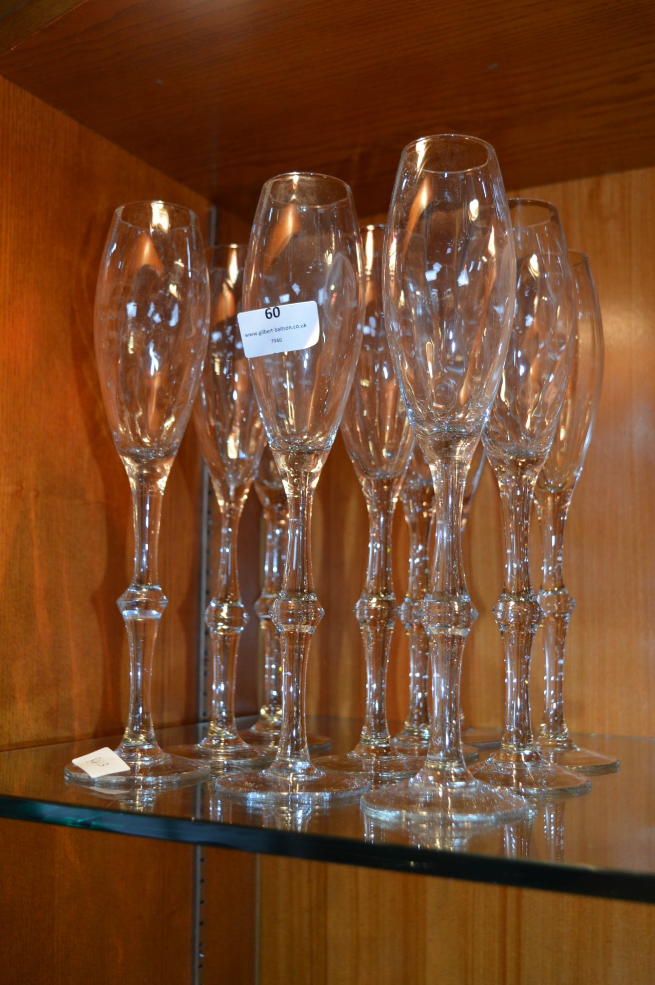 Set of 10 Tall Champagne Flutes