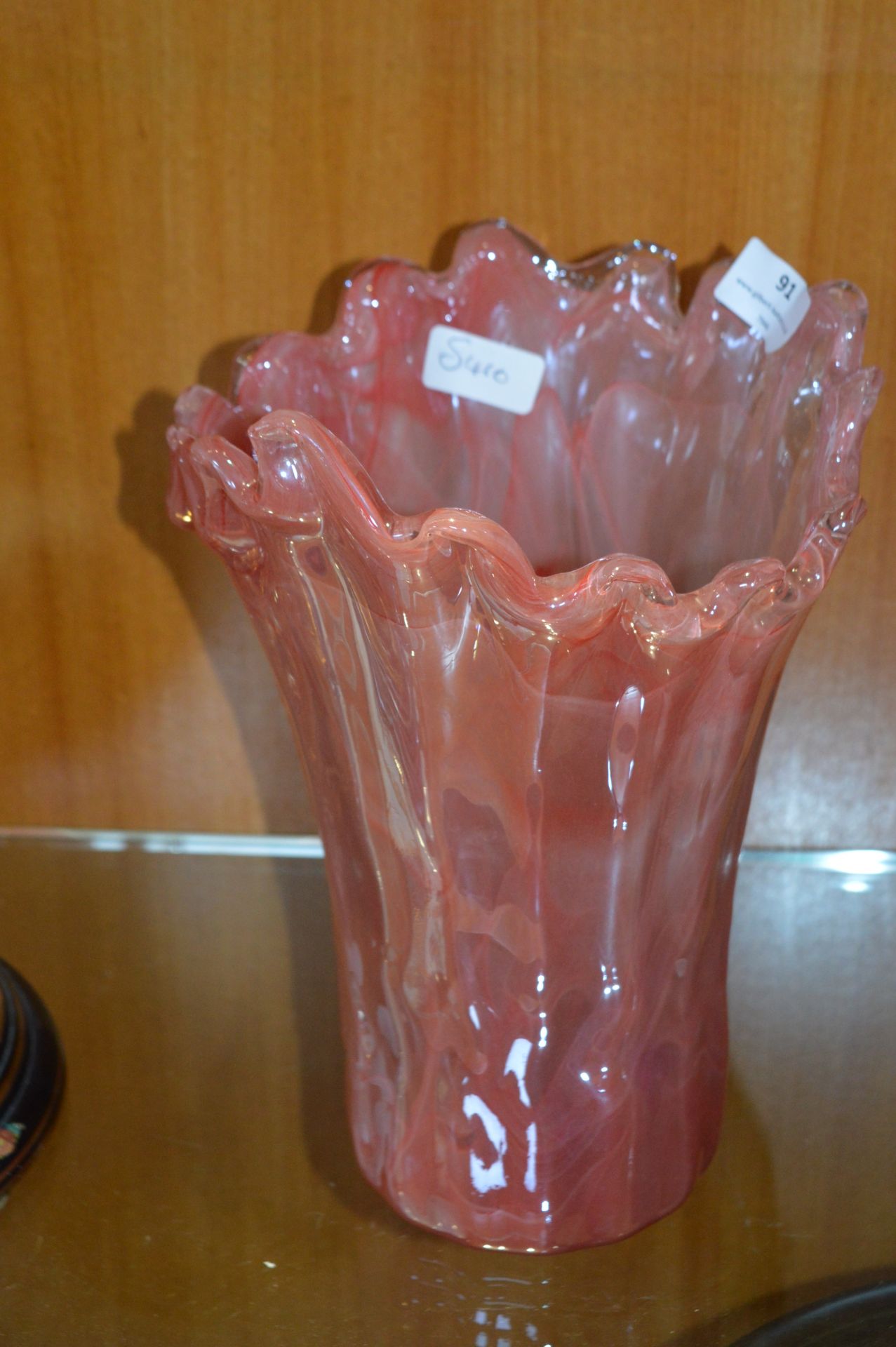 Tall Pink Glass Vase