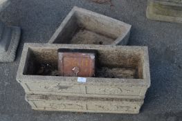 Pair of Concrete Plant Troughs and a Corner Plant