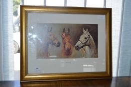Framed Horse Racing Print - Redrum and Desert Orch