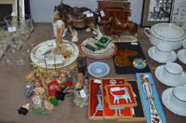 Shire Horses & Cart, Decorative Tea Plates, Silver